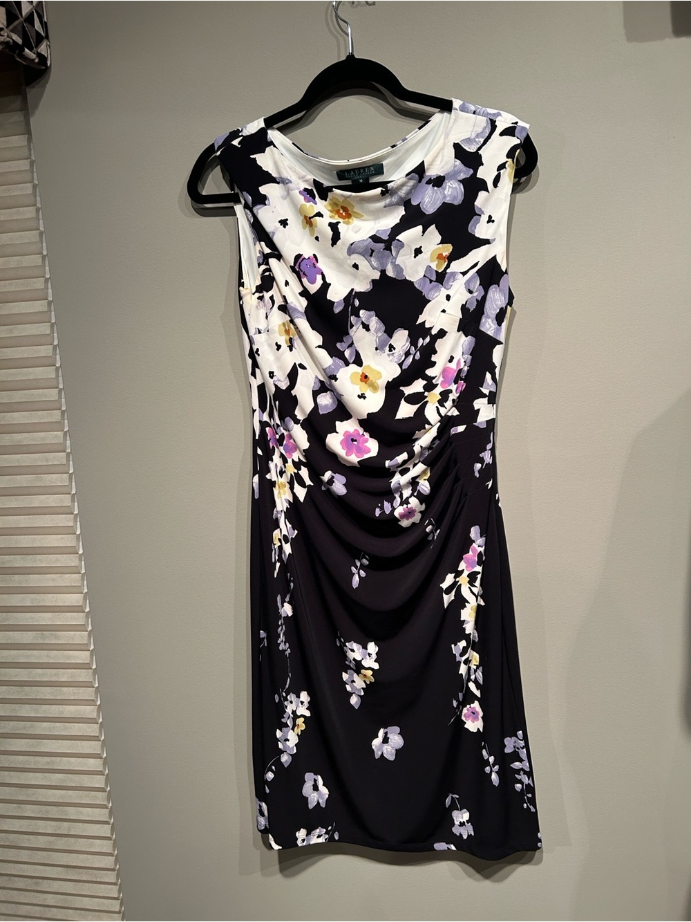 Lauren Ralph Lauren Black Floral Sleeveless Midi Dress